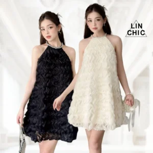 Váy nữ cổ yếm dáng xòe